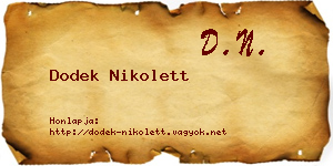 Dodek Nikolett névjegykártya