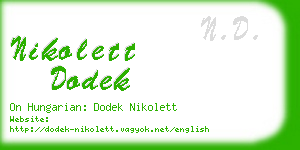 nikolett dodek business card